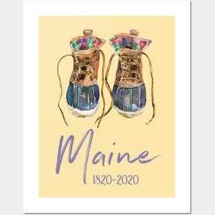 Maine Hiking Boots Outdoor Bicentennial 200th Anniversary Posters and Art